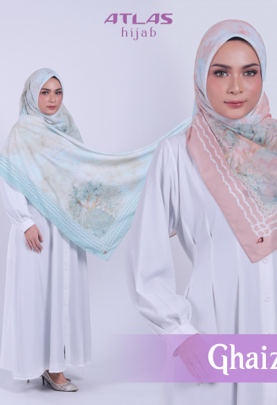 Atlas Hijab Ville Lumiere Series Motif Ghaizza Kerudung Segi Empat