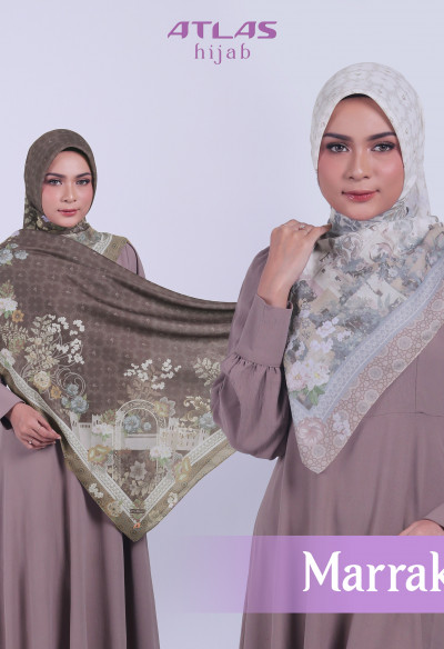 Atlas Hijab Ville Lumiere Series Motif Marrakesh Kerudung Segi Empat