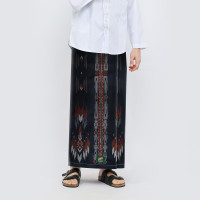 Sarung ATLAS Favorit 525 Kembang Motif BHS A4 PSA 01 Hitam Orange