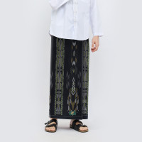 Sarung ATLAS Favorit 525 Kembang Motif BHS A4 PSA 02 Hitam Hijau