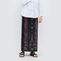 Sarung ATLAS Favorit 525 Kembang Motif BHS A4 PSA 02 Hitam Merah