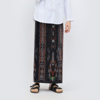 Sarung ATLAS Favorit 525 Kembang Motif BHS A4 PSA 02 Hitam Orange