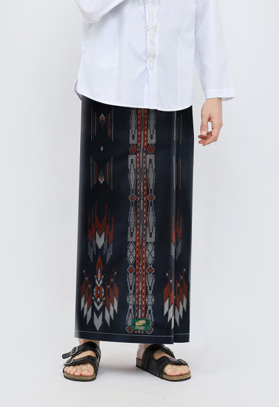 Sarung ATLAS Favorit 525 Kembang Motif BHS A4 PSA 01 Hitam Orange