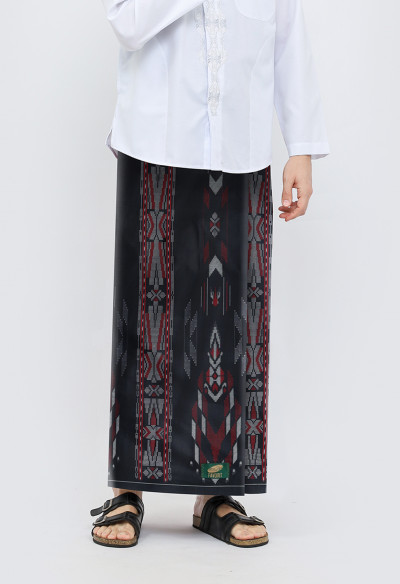 Sarung ATLAS Favorit 525 Kembang Motif BHS A4 PSA 02 Hitam Merah