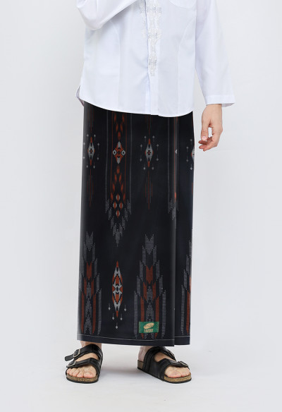 Sarung ATLAS Favorit 525 Kembang Motif BHS A4 PSA 04 Hitam Orange